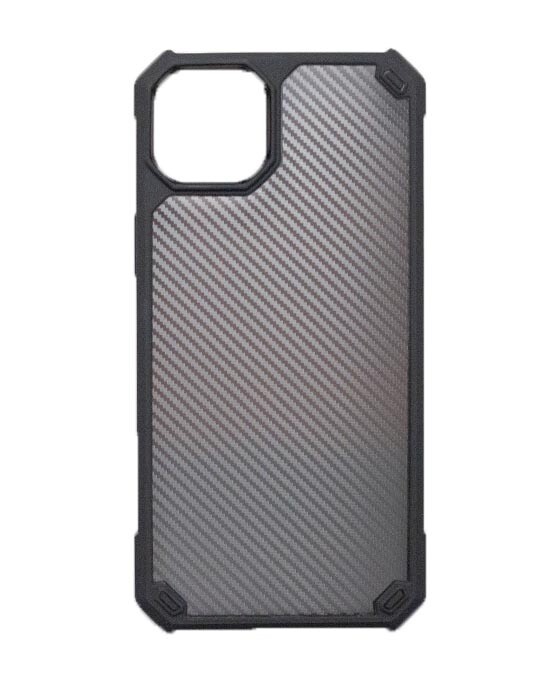 Iphone 14 Pro 6.1 Acrylic carbon fiber back case, Color: Black