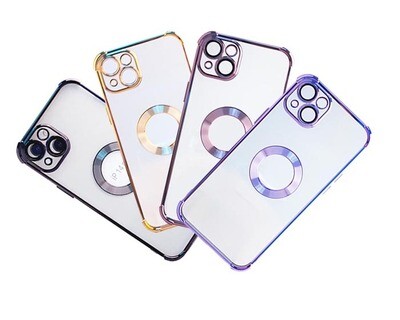 Iphone 14 Max 6.7 Colorful Metalic Logo Ring TPU Case (not Magsafe)