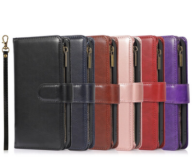 iPhone XR 6.1 Multi Cards Leather Case With Zipper