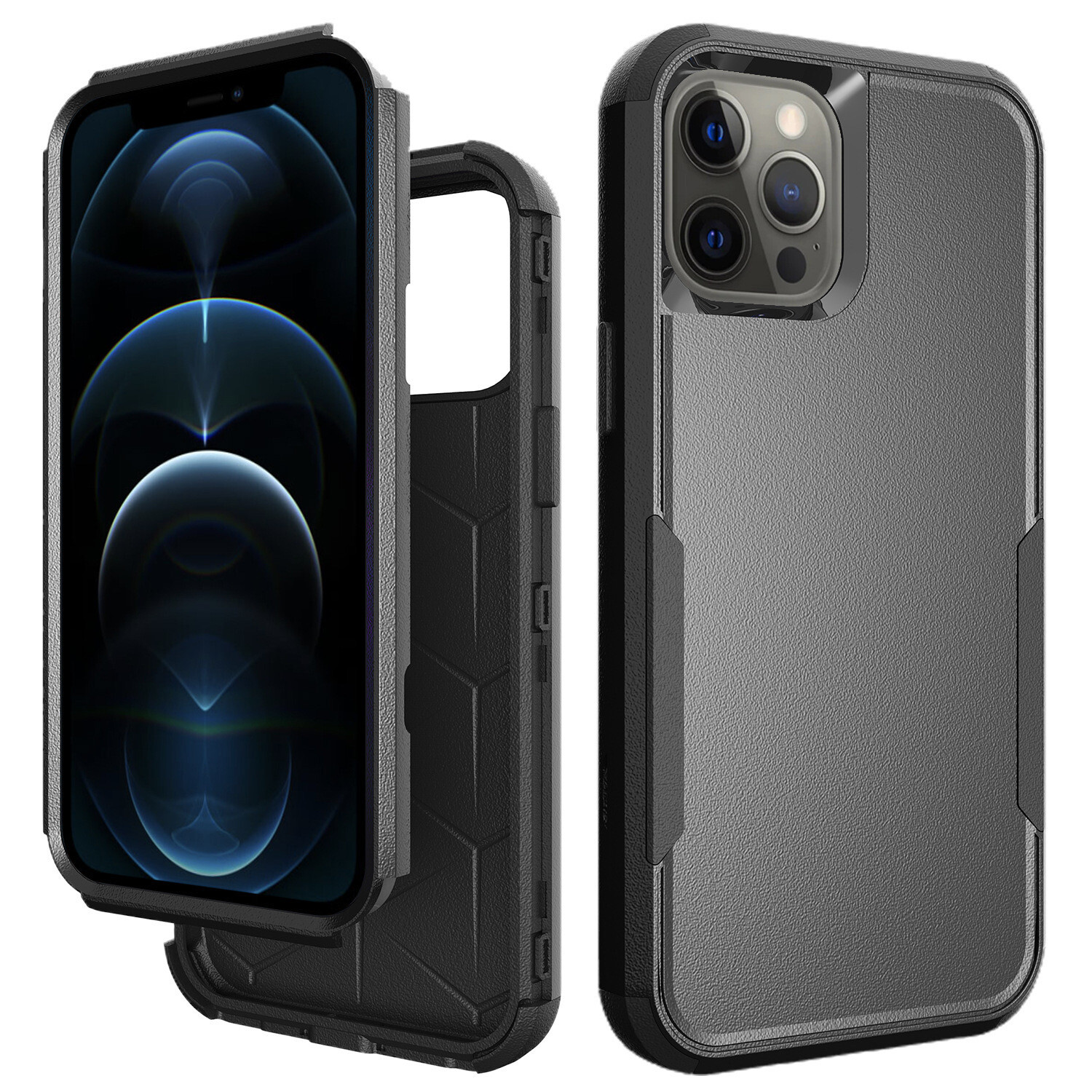 iPhone 14 Max Premium Shockproof Heavy Duty Case, color: Black