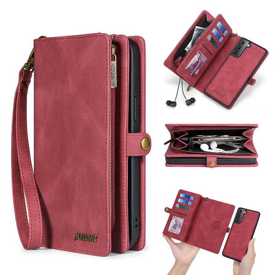 Samsung Note 10 Megshi Multi Cards Leather Case With Zipper