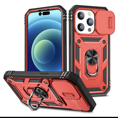 iPhone 13 6.1 Tough Thor Back Case ( Grip & Magnet ) With Camera Cover
