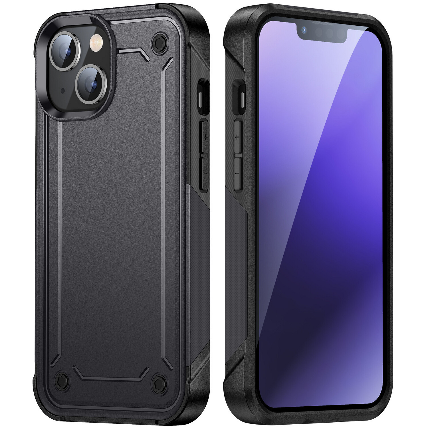 iPhone 15 Plus 6.7 2-piece Protective Back Case, Color: Black