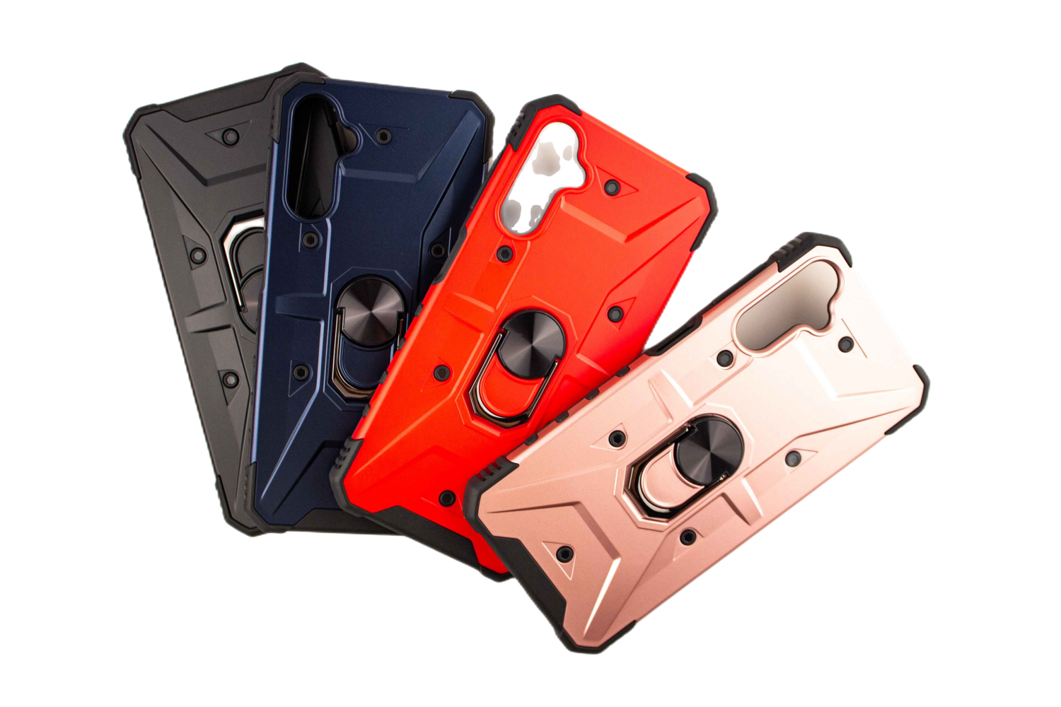 iPhone 15 Pro Max 6.7 Tough Super Cuirass Back Case ( Grip & Magnet ), Color: red