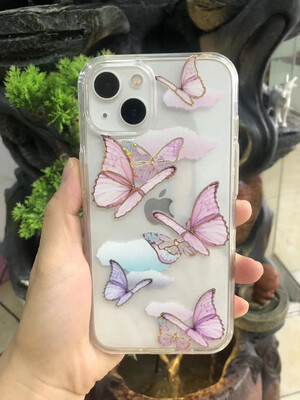iPhone 15 6.1 Clear Flower Back Case