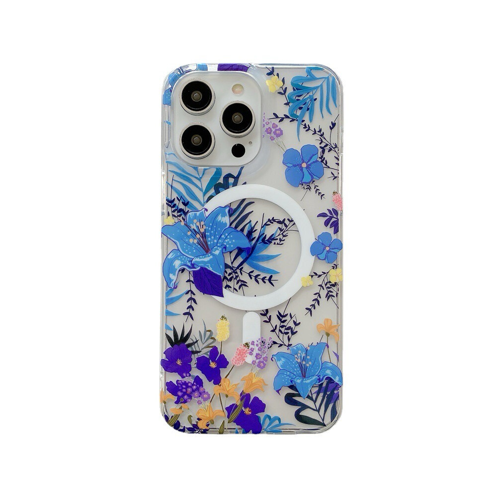 iPhone 15 Plus 6.7 Flower Clear MagSafe Case