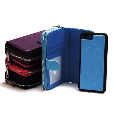 iPhone 6 Plus / 6s Plus / 7 Plus / 8 Plus 5.5 Book Case Litchi Zip Wallet Case ( Litchi Style )