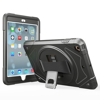 iPad 10.2 7th / 8th Tough Robot ShockProof Case with Leather Rotating Handle