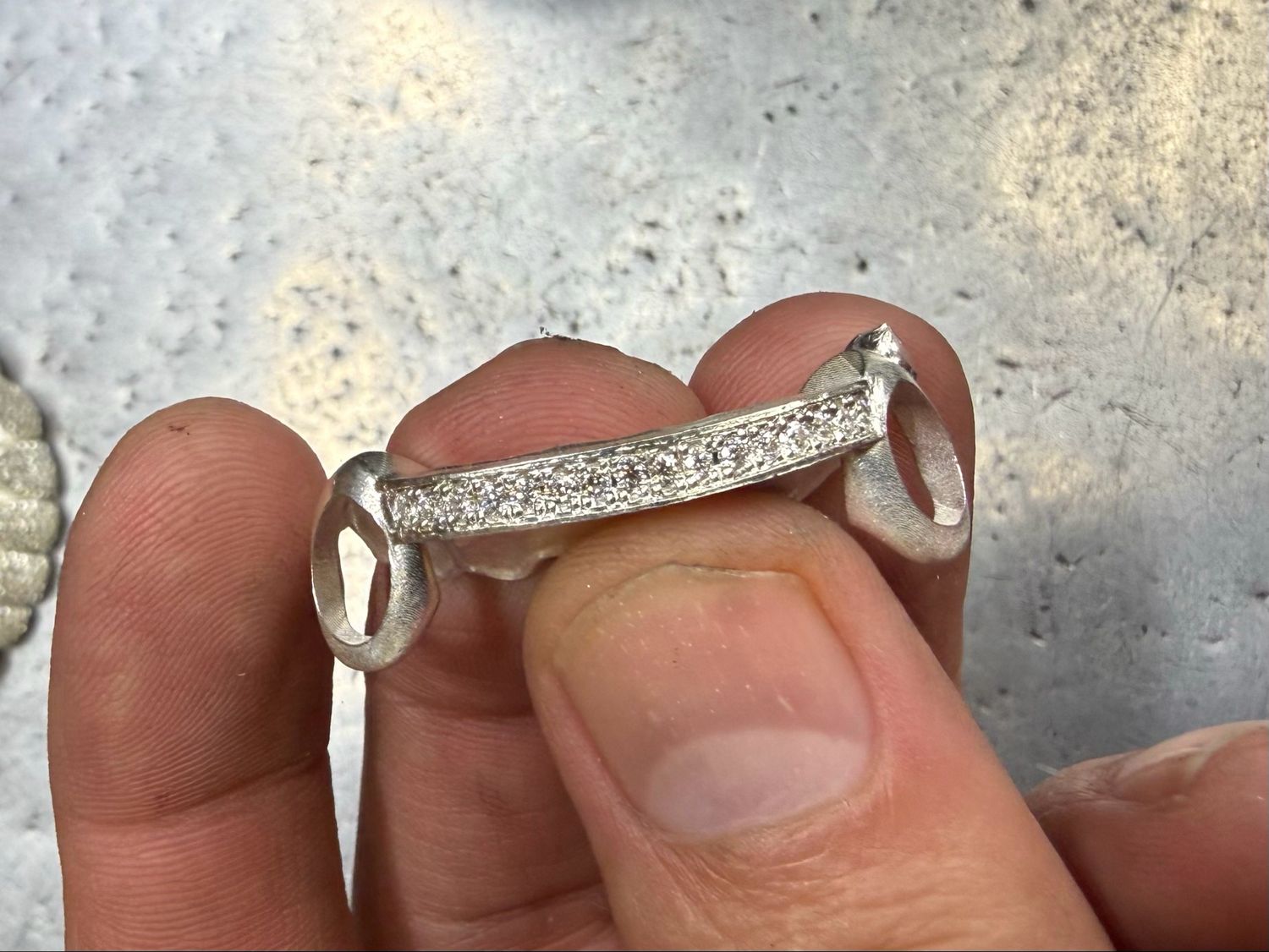 6B .925 Silver OpenFangs w/ Mossanites On Bar Only