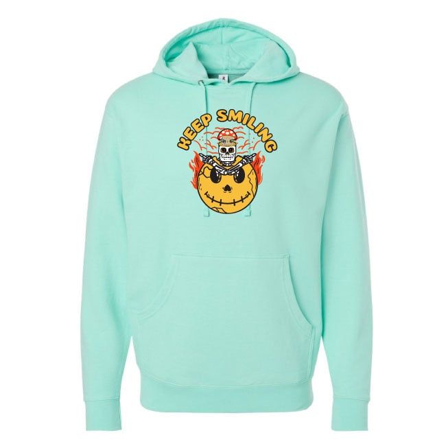 Keep Smiling Hoodie, Color: Mint, Size: XS