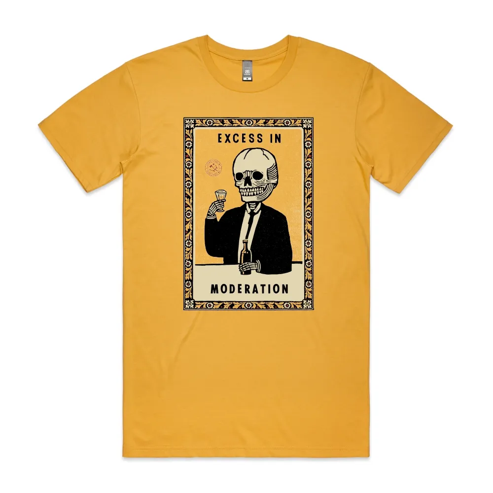 Excess in Moderation Tee, Color: Mustard, Size: XS