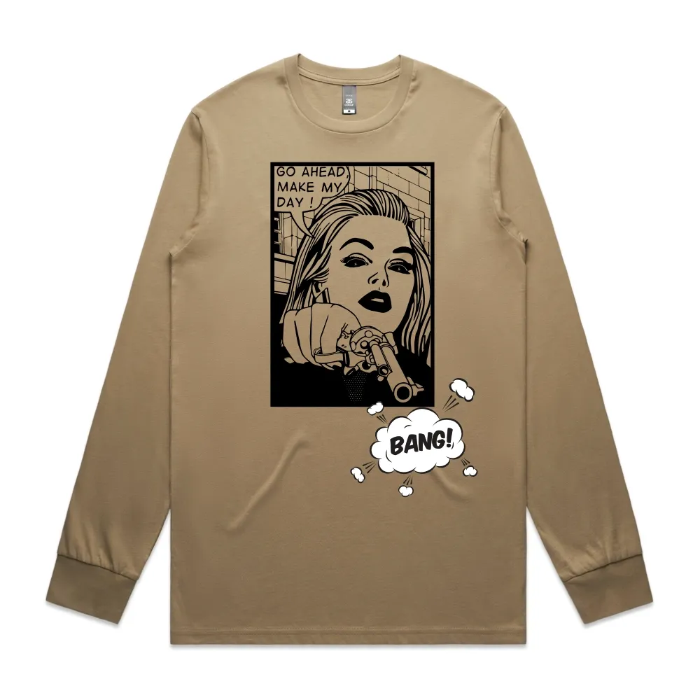 Make My Day Longsleeve, Color: Tan, Size: S