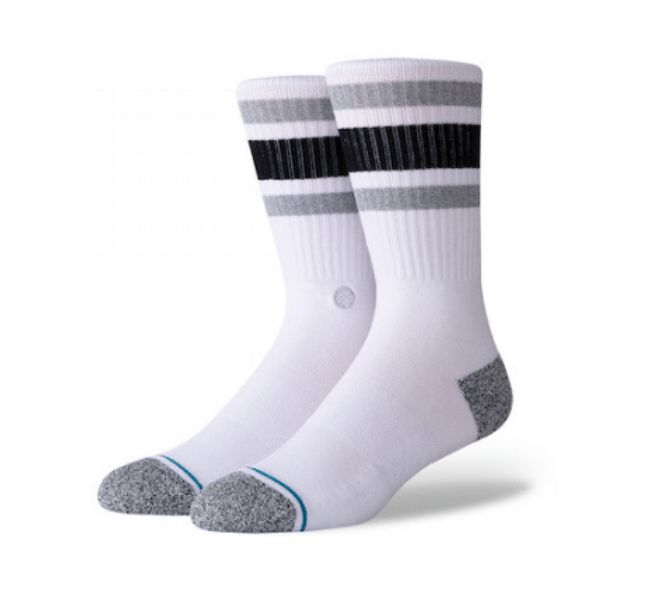 Boyd St Socks, Color: White | Blk Stripe, Size: M