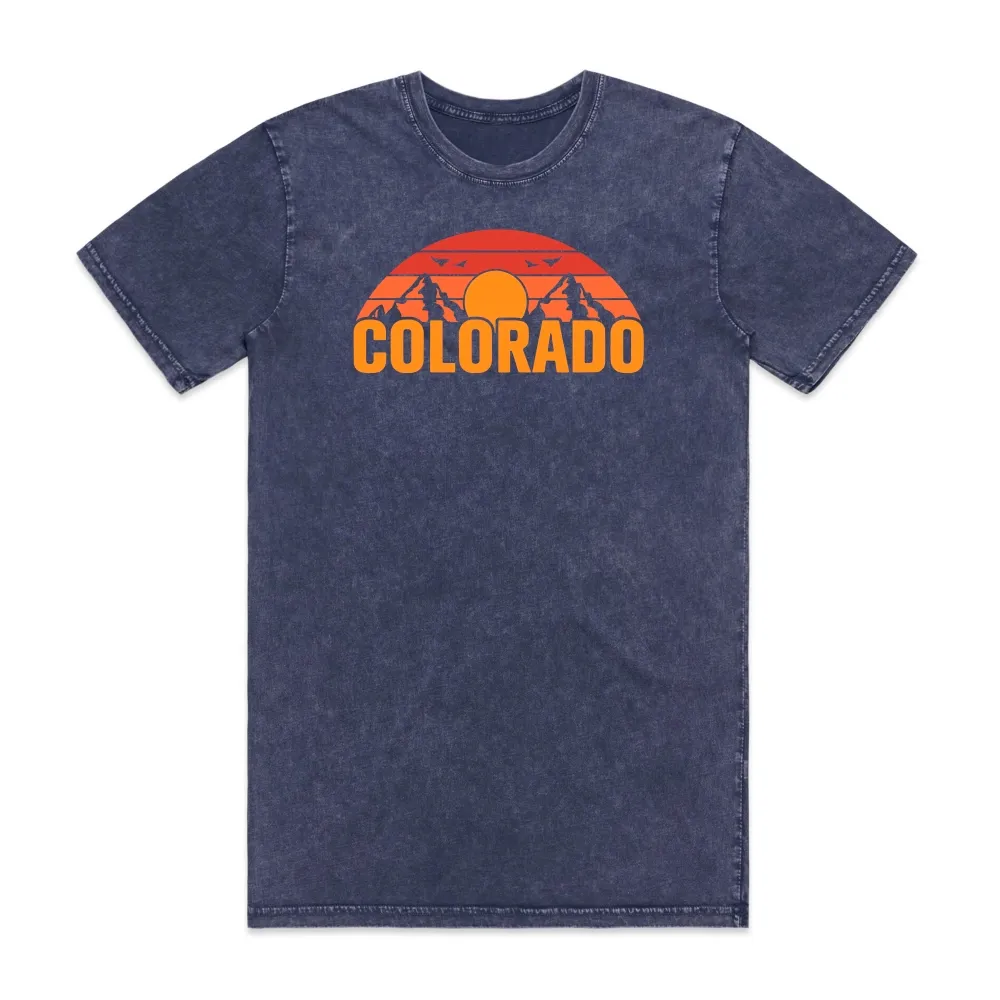 Colorado Sunset Mountains, Color: Blue Stone, Size: S