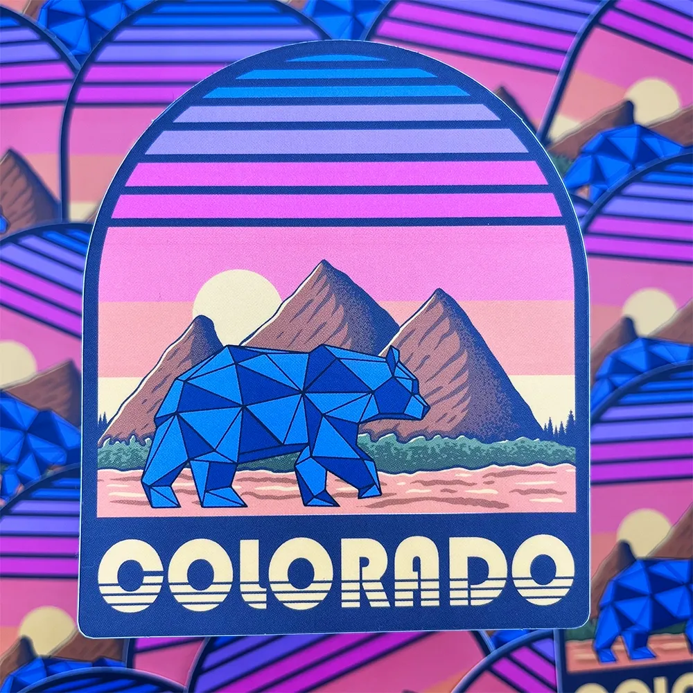 Geo Bear Flatirons Sticker