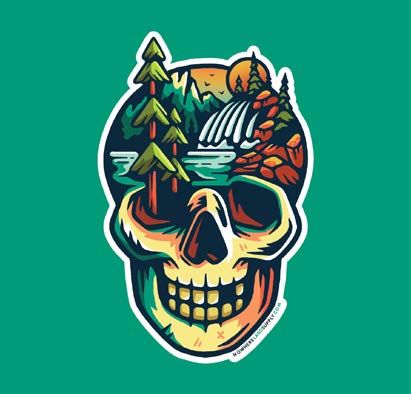 Skull Outdoors Sticker