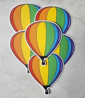 Hot Air Balloon Pride Rainbow - Sticker (3")