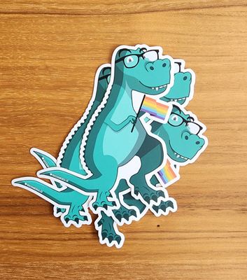 Dustin the Dino - Sticker (5")