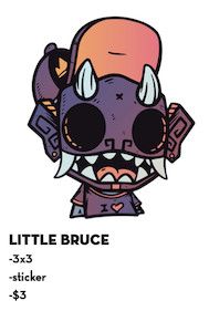 Chris Dokebi Stickers Little Bruce