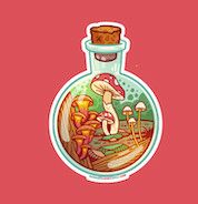 Bottled Mushroom Sticker