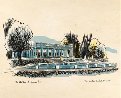 11 x 17 The Pavilion in Cheesman Park Illustration By Karl Krumpholz