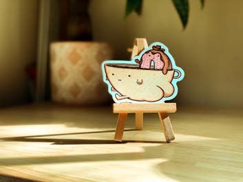 Coffee and Donut Sticker by Auberon Design