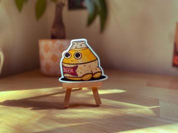 Beer with a Butt Sticker by Auberon Design