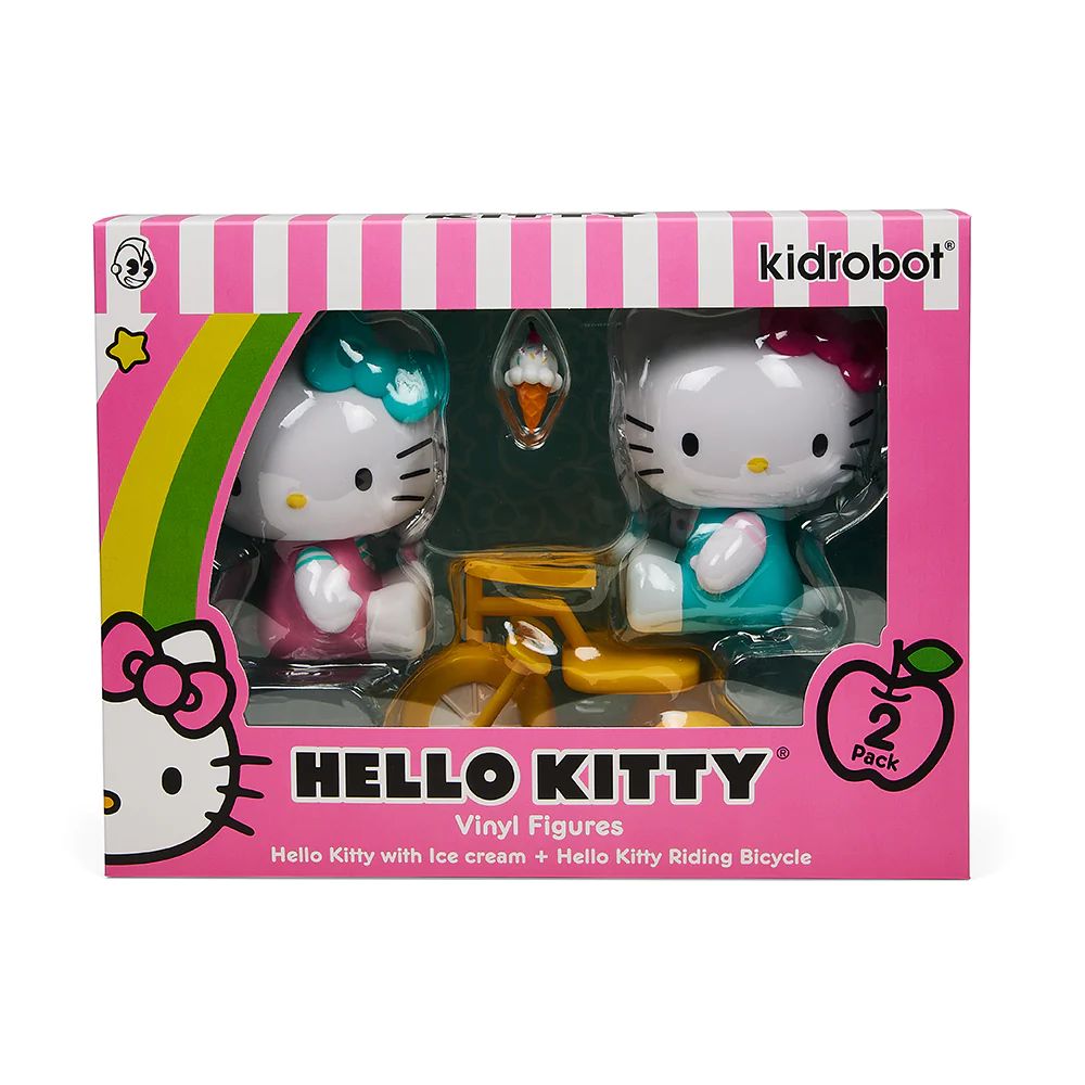 Hello kitty® tricycle and ice cream play theme 4.5” vinyl figure 2-pack set