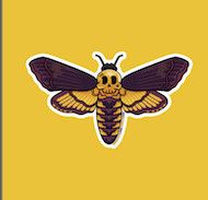 Skelly Moth Sticker