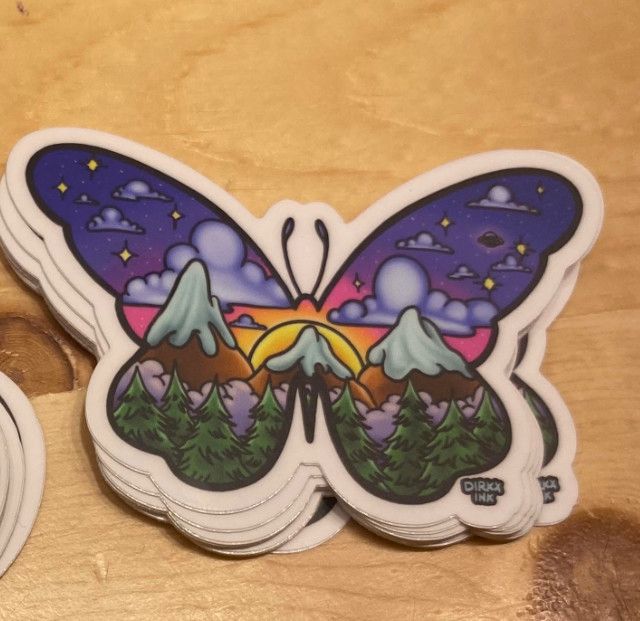 Dirkx Ink - Mountainscape Butterfly Sticker