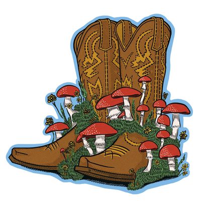 Boots and Shrooms Sticker