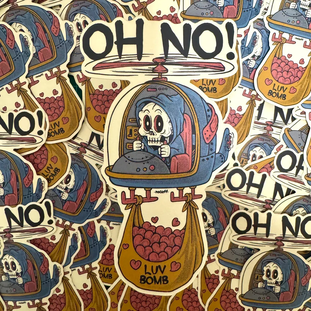 Luv Bomb Sticker by noGuff