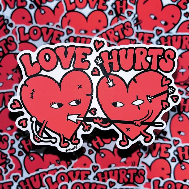 Love Hurts Sticker by noGuff