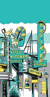 11 x 17 Petes Kitche-Satire Lounge Illustration By Karl Krumpholz