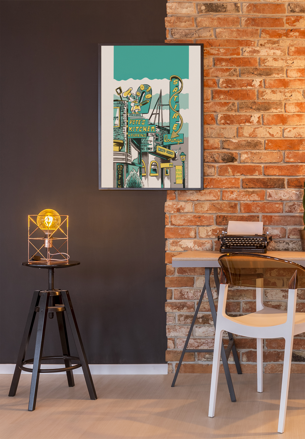 11 x 17 Petes Kitche-Satire Lounge Illustration By Karl Krumpholz