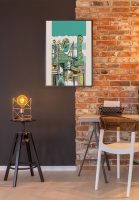 11 x 17 Petes Kitche-Satire Lounge Illustration By Karl Krumpholz