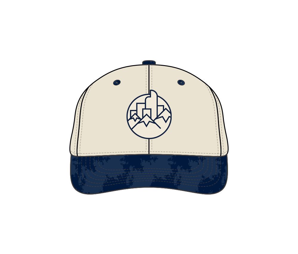 Cityscape Pearl Stitch Snapback Hat, Color: Cream/Midnight Suede