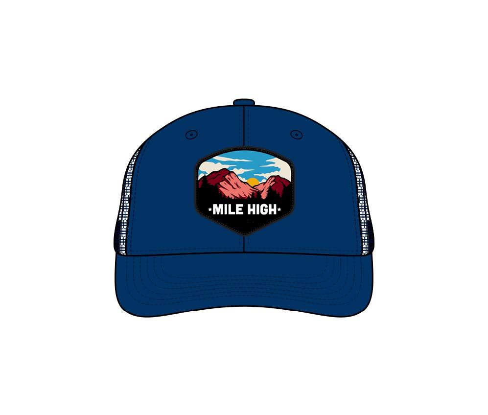 Mile High Patch Trucker Hat, Color: Twilight/Navy