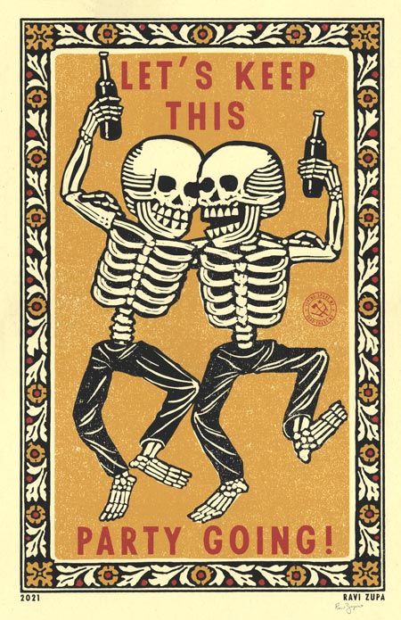 Ravi Zupa Prints, Title: PARTY POSTER, Size: 11 X1 7
