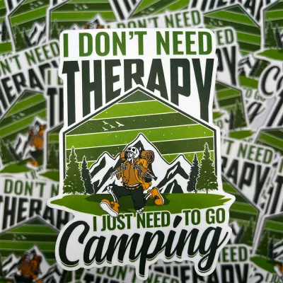 Camping Therapy Sticker