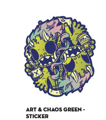 Chris Dokebi Stickers Art and Chaos Green