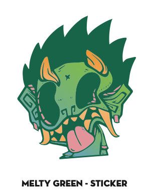 Chris Dokebi Stickers Melty green