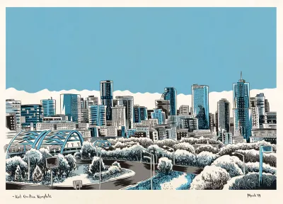 11 x 17 Denver Skyline By Karl Krumpholz