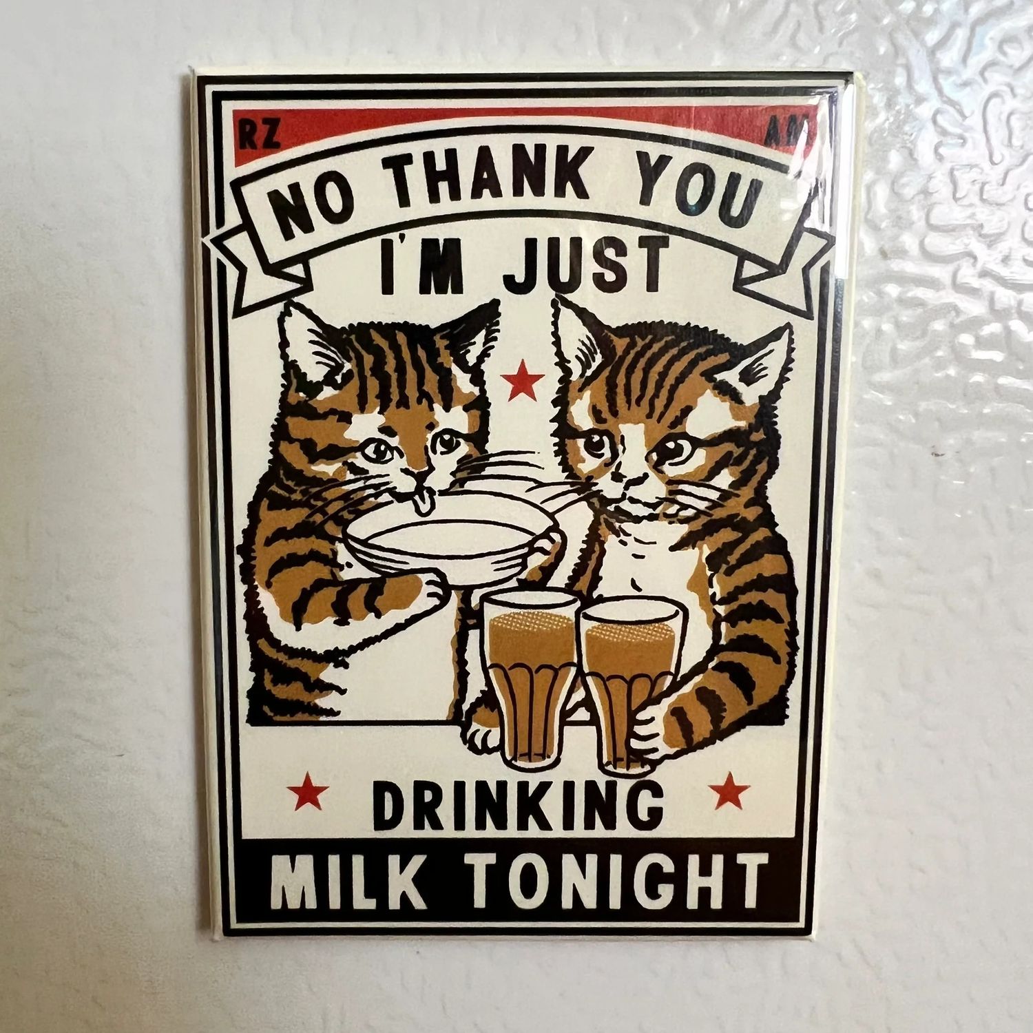 Drinking Milk Cat Magnet