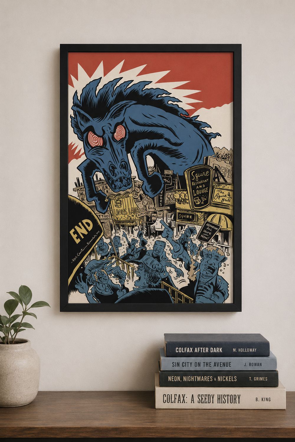 11 x 17 The End Colfax Carousal Illustration By Karl Krumpholz