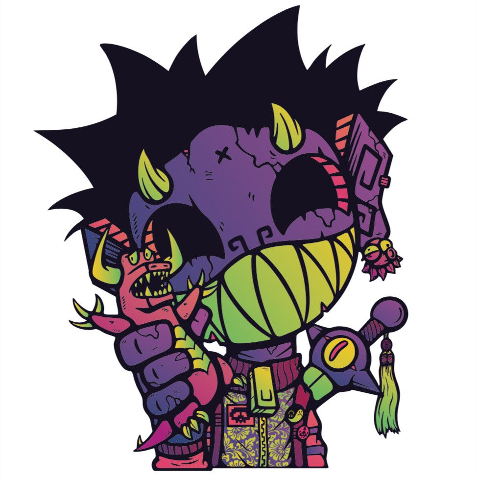 Chris Dokebi Stickers Kang the Goblin, Color: Nightmare