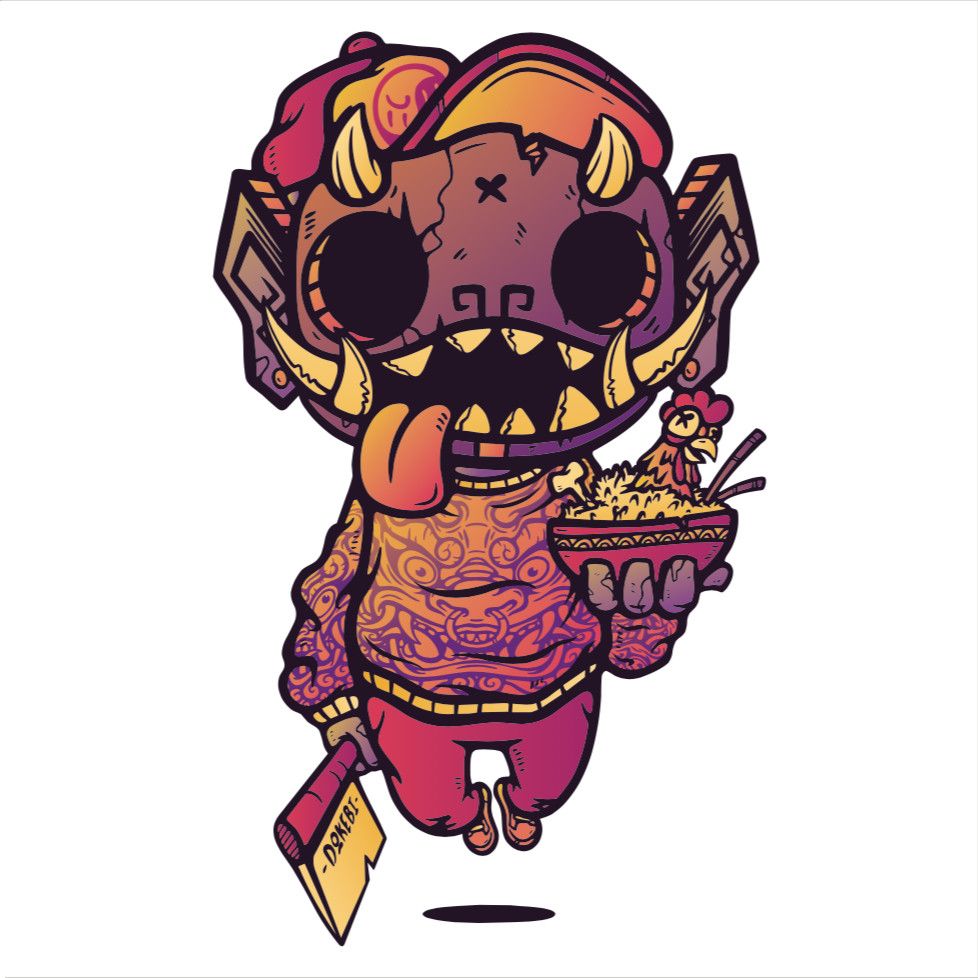 Chris Dokebi Stickers Chicken Bowl, Color: Berry Berry
