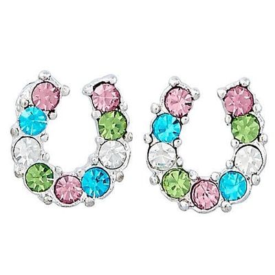 Earrings - Rhinestone Horseshoe