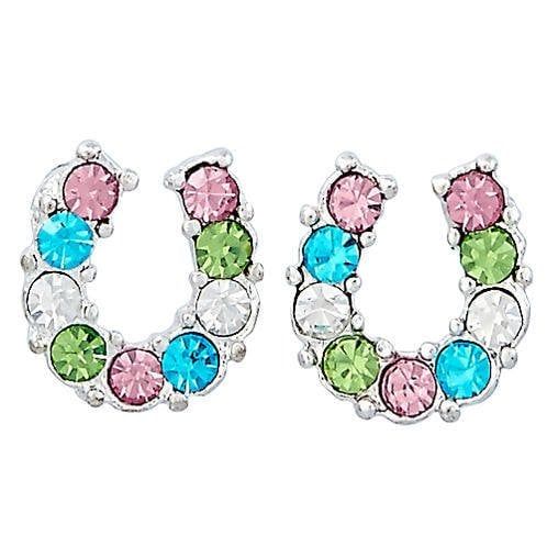 Earrings - Rhinestone Horseshoe