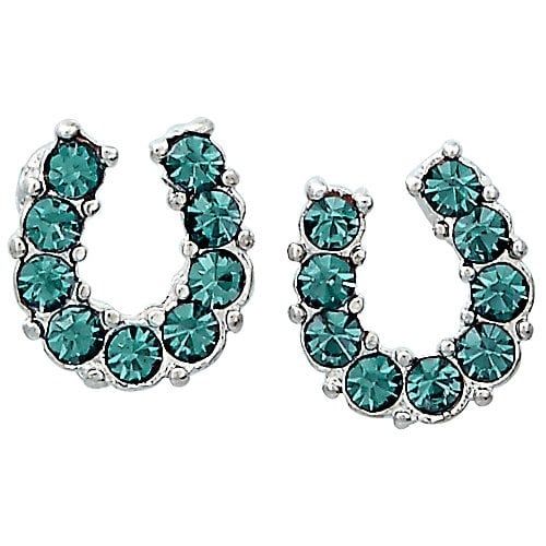 Earrings - Rhinestone Horseshoe